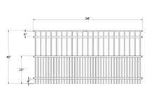 Ornamental Steel Puppy Picket Flat Top 8' Wide x 4' Tall 4-Rail Fence Panel with 3-7/8" Air Space