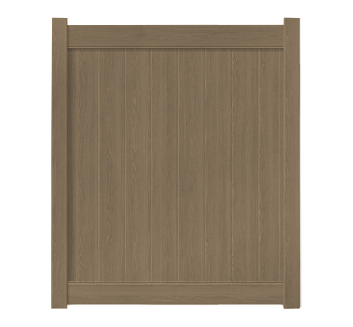 6’ x 6’ Weathered Cedar Single Swing Vinyl Gate