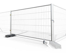 6x10 temporary fence gate kit with metal wire mesh, lockable latch, and caster wheel for easy mobility—ideal for construction sites and event security.
