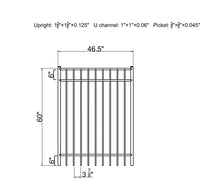 Ornamental Aluminum Flat Top 4' Wide x 5' Tall 3-Rail Gate with 3-7/8" Air Space
