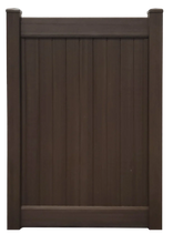 3' x 6' Chestnut Brown Single Swing Vinyl Gate (AFC-025si)