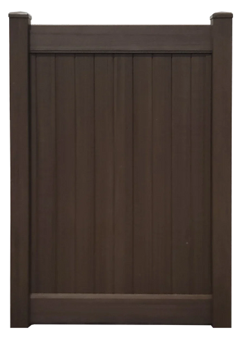 5' x 6' Chestnut Brown Single Swing Vinyl Gate (AFC-025si)